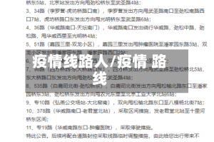 疫情线路人/疫情 路线