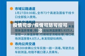 疫情可诊/疫情可防可控可治