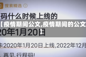 【疫情期间公文,疫情期间的公文】