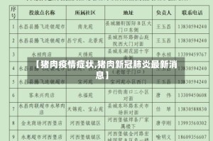 【猪肉疫情症状,猪肉新冠肺炎最新消息】