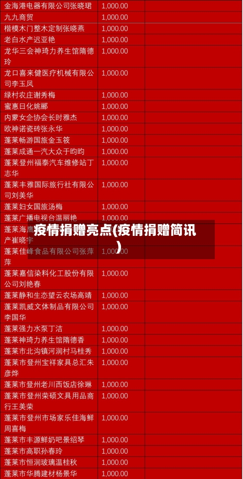 疫情捐赠亮点(疫情捐赠简讯)-第3张图片