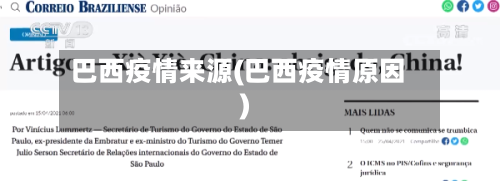 巴西疫情来源(巴西疫情原因)-第1张图片